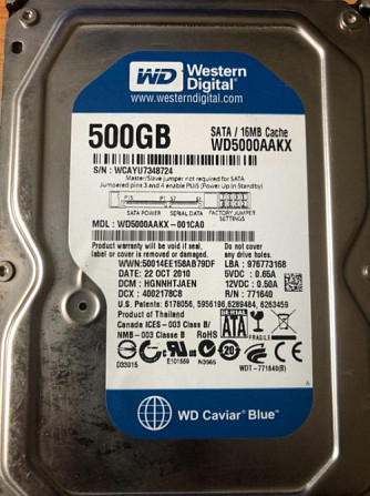 Продаю жесткий диск на 500 GB WD Верхний Уфалей - изображение 1